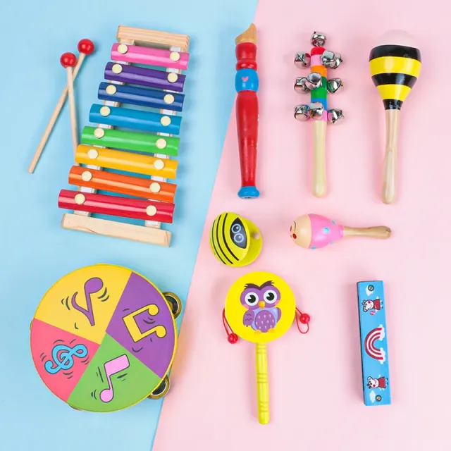 Childrens Wooden Bass Drum Toy