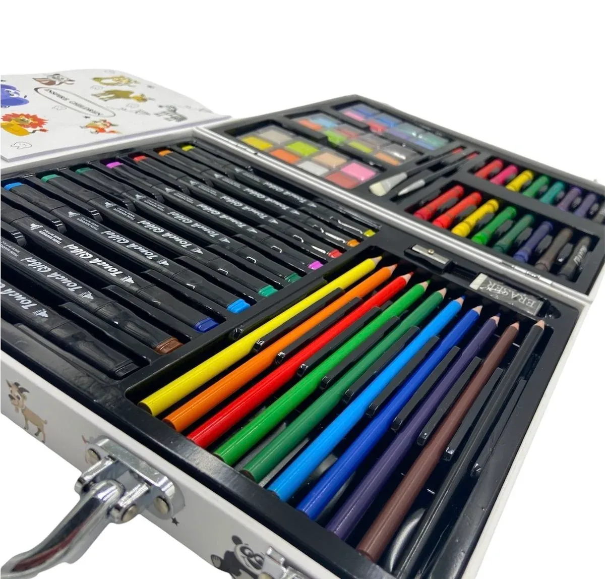 84 Piece Children Art Suitcase Stationery Set