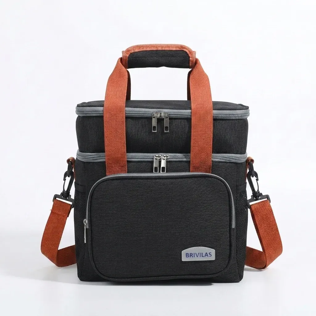 Medium Waterproof Insulated Cooling Lunch Bag with Shoulder Strap
