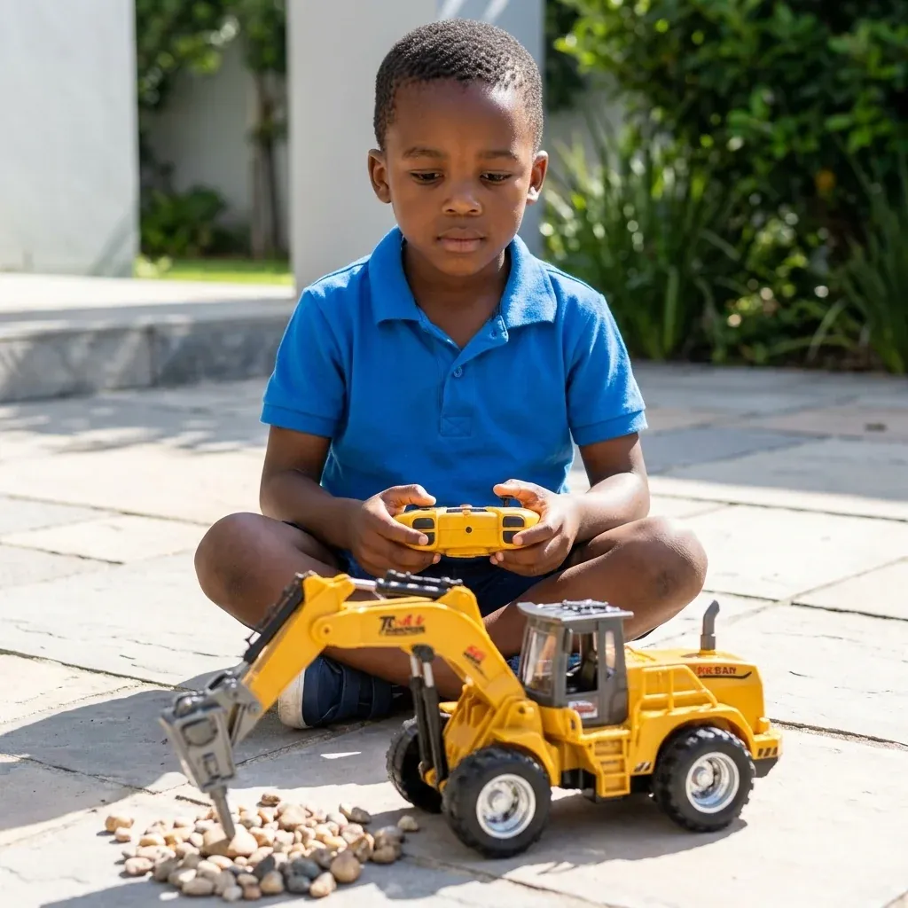 Alloy Friction Powered Engineering Excavator Toy