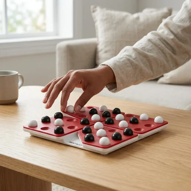 Five in a Row Strategy Board Game for 2 Players