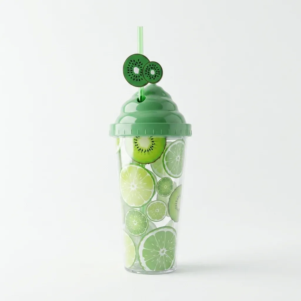 Kids Reusable Double Wall Straw Cup