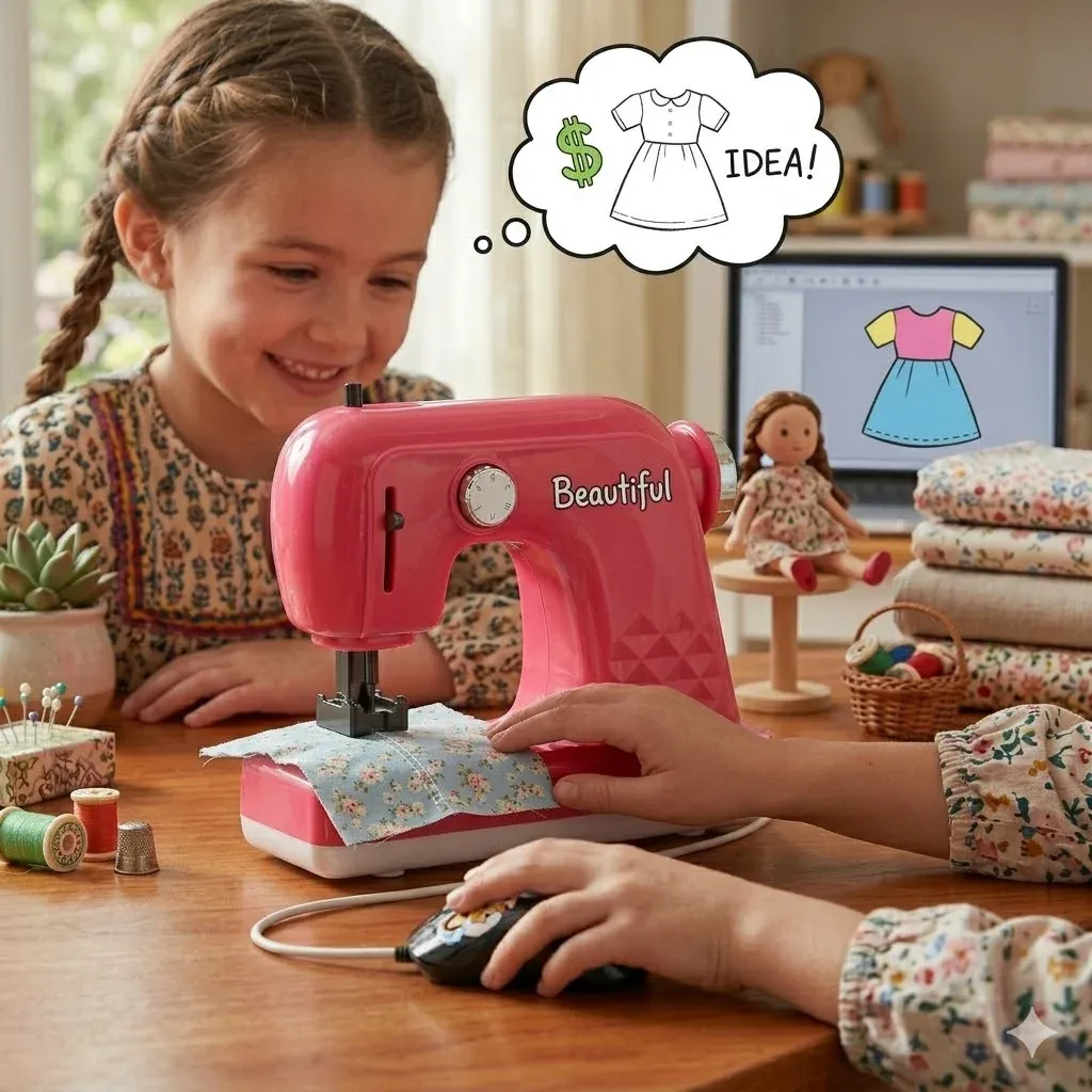 Sewing Machine Toy with Foot Pedal Controller