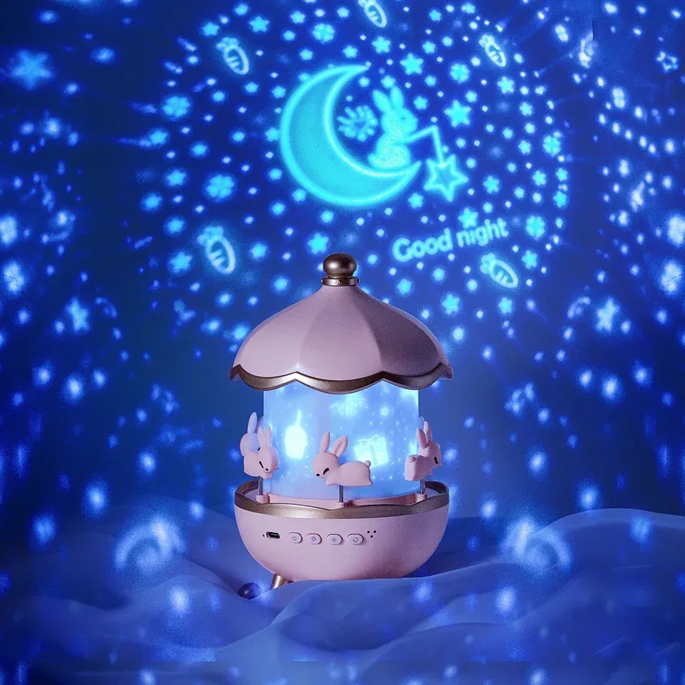 Kids Rotating LED Night Light with Music & Projector