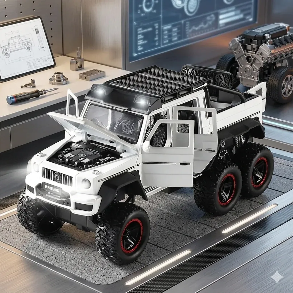 Scale Diecast 6x6 Off-Road Truck Model