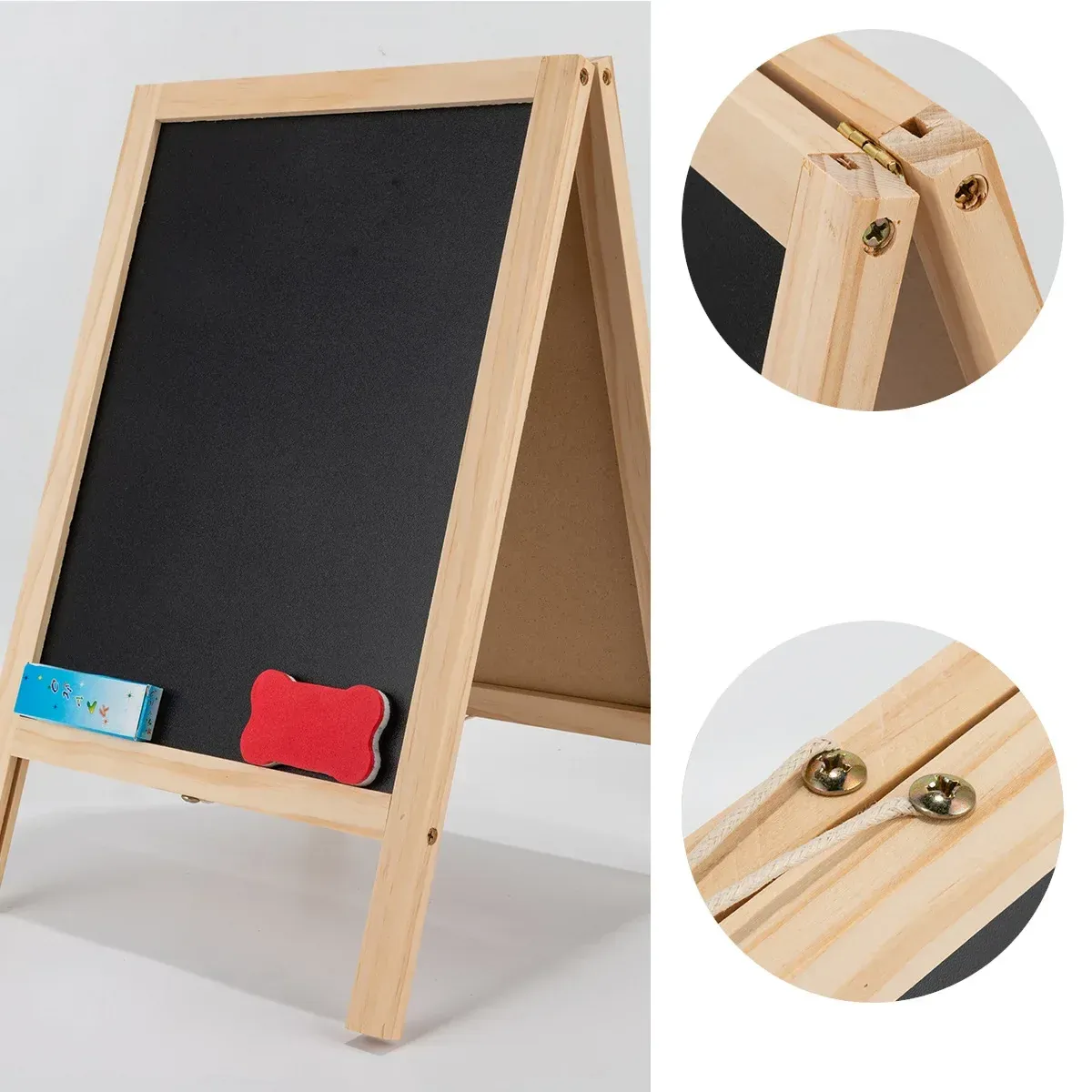 Wooden A-Frame Magnetic Whiteboard