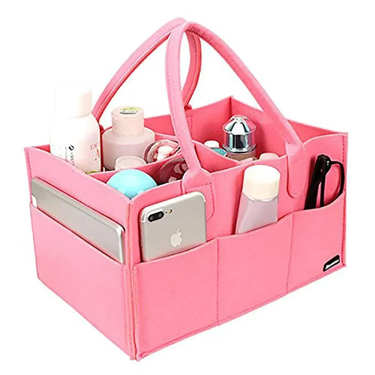 Large Portable Car Travel Custom Felt Baby Diaper Caddy Bag