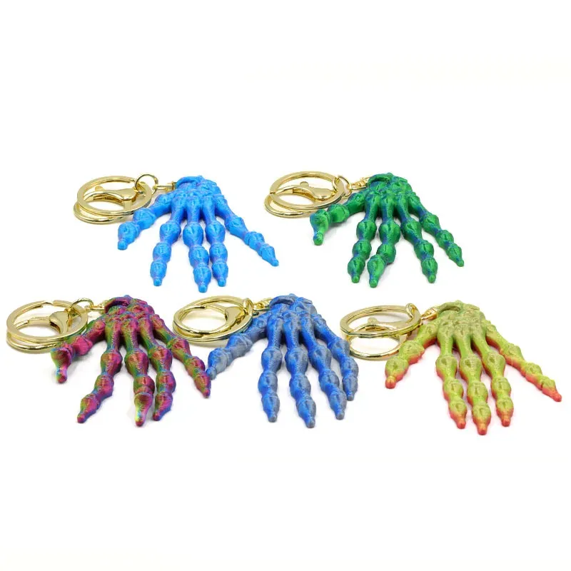 3D Printed Skull Hand Keychain Pendant