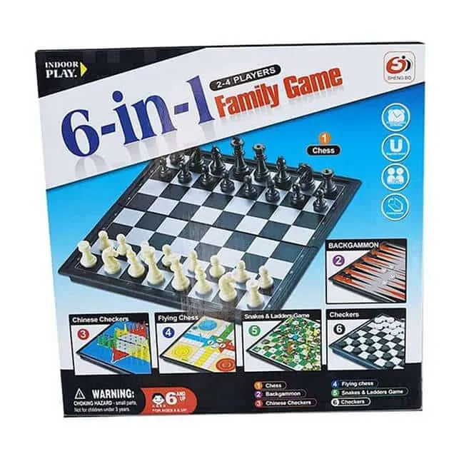 6 in 1 Family Board Game - Endless Fun for Everyone