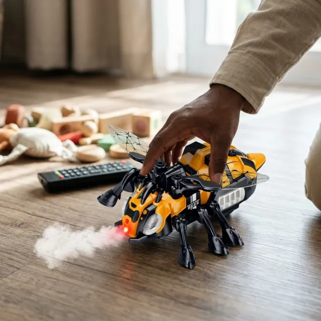 Remote Control STEM Robot Bee Toy with Spray