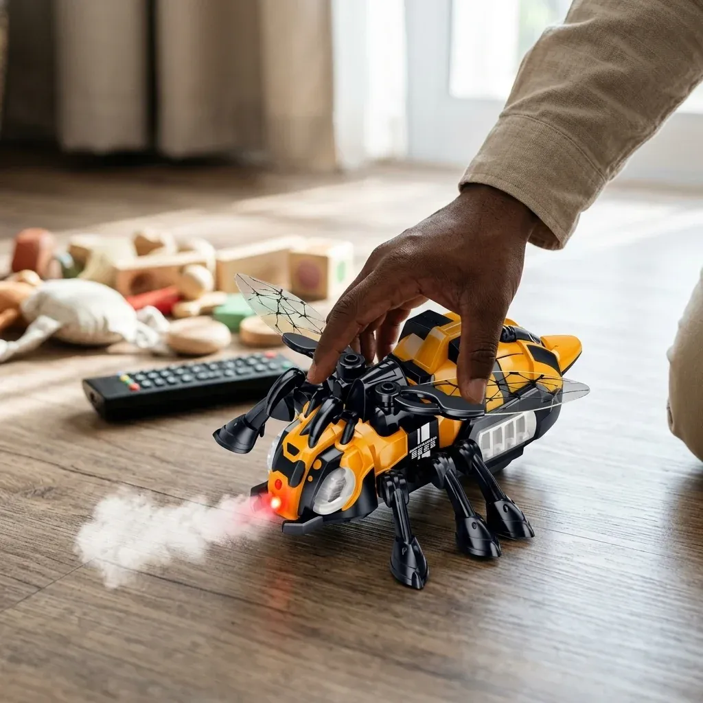 Remote Control STEM Robot Bee Toy with Spray