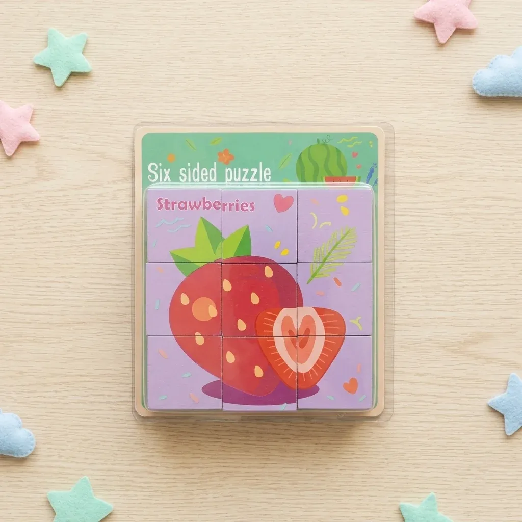 Six-Sided Strawberry Puzzle Toy