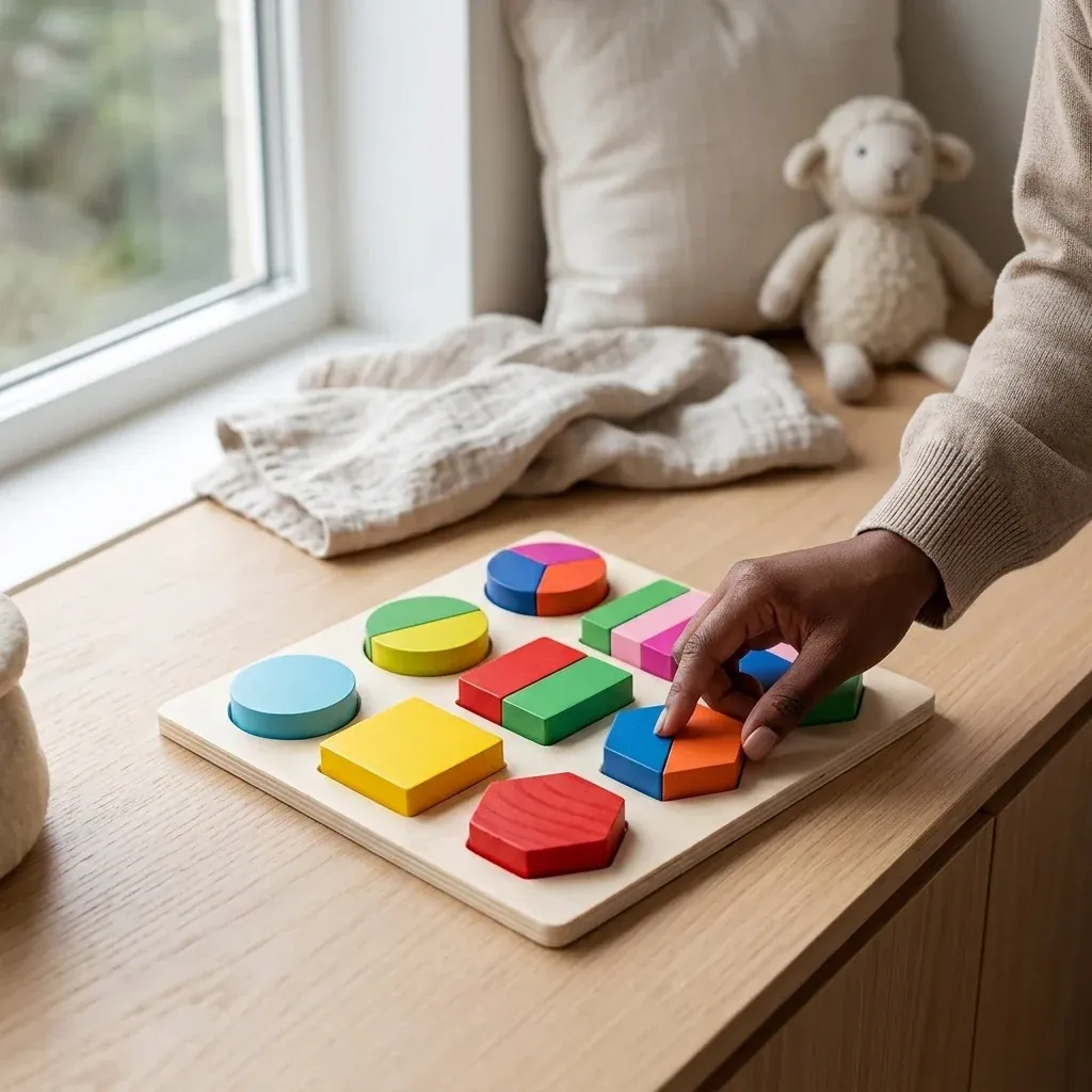 Wooden Shape Matching Peg Puzzle Learning Board