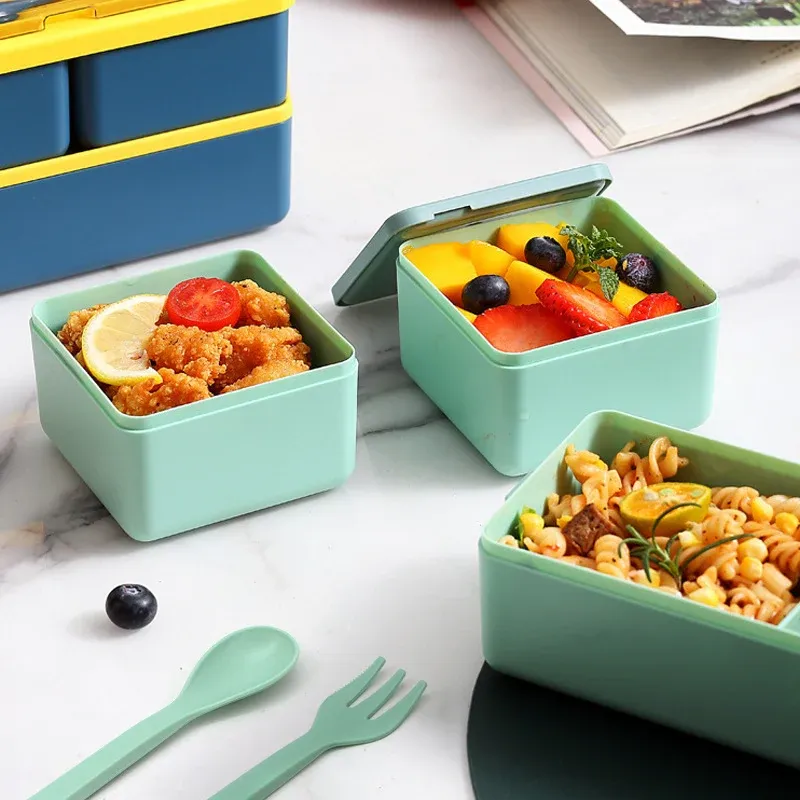 Two-Tier Leakproof Kids Lunch Box – Portable Bento Snack Container