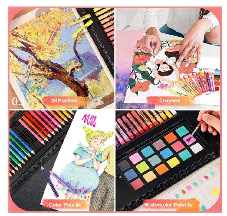 208 Piece Deluxe Kids Art Sketching and Drawing Set
