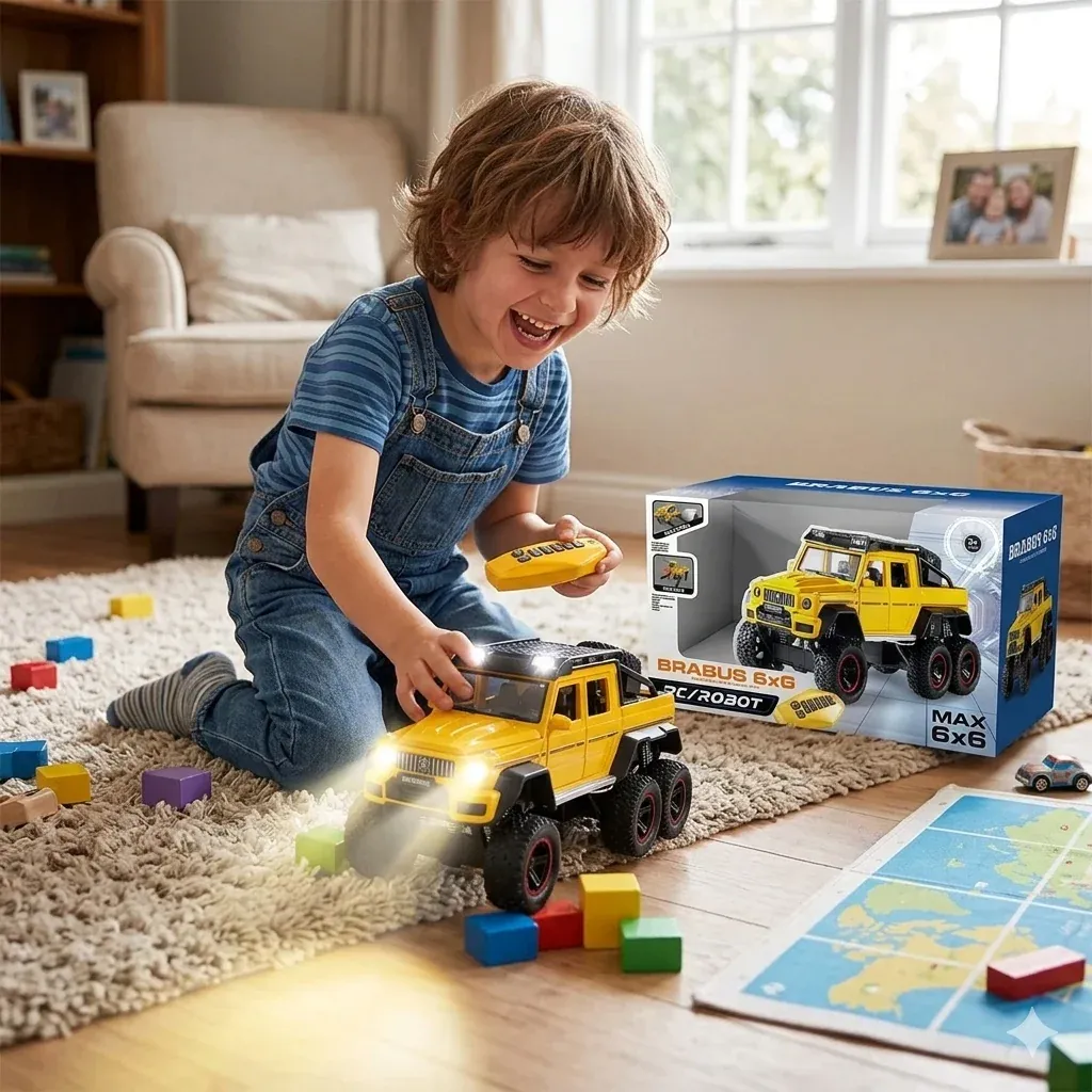 Scale Diecast 6x6 Off-Road Truck Model