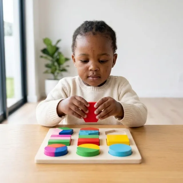 Wooden Shape Matching Peg Puzzle Learning Board