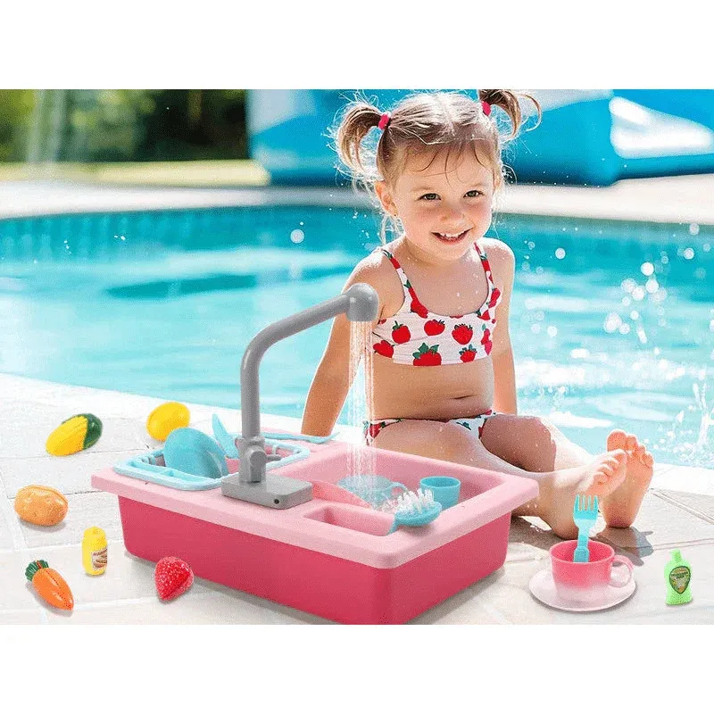 Kids Kitchen Sink Toy with Accessories