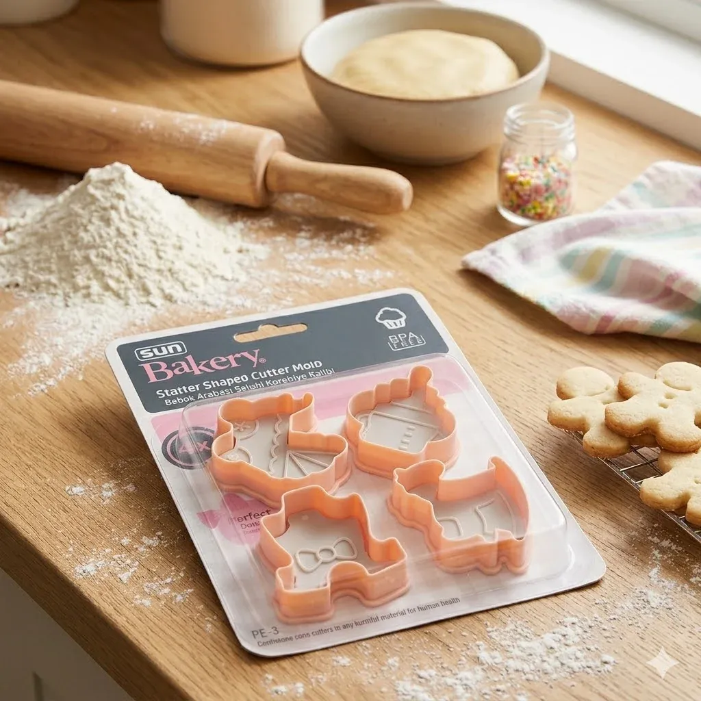 Baby Themed 4 Piece Biscuit Mold Cookie Cutter